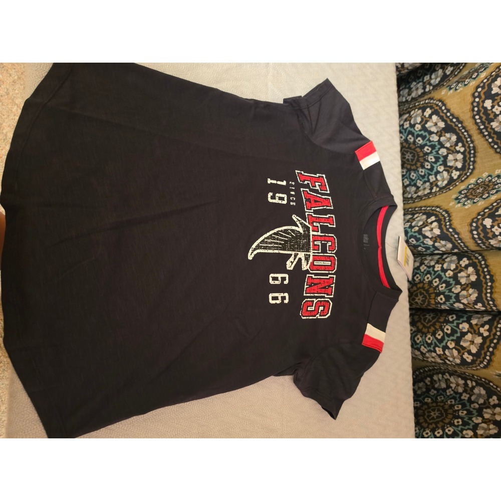 Nike Atlanta Falcons Womens T-Shirt Black Red White NFL Graphic NKZ2-FB49-96-0ZE